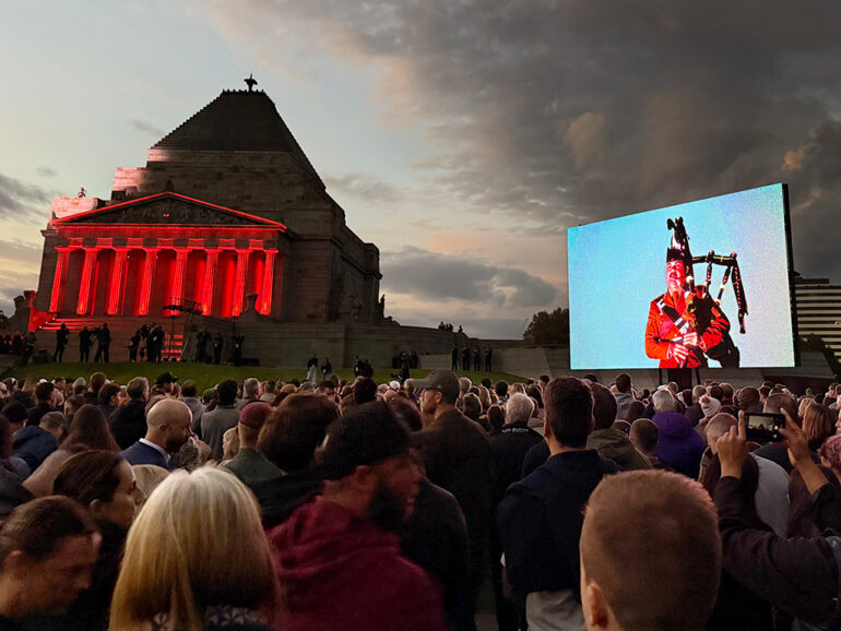 Dual Digital Screen 28 makes a big impact on Dawn Service crowd