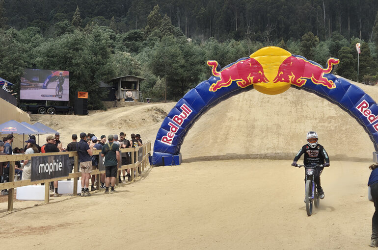 Red Bull Hardline on the big screens from the mountain top