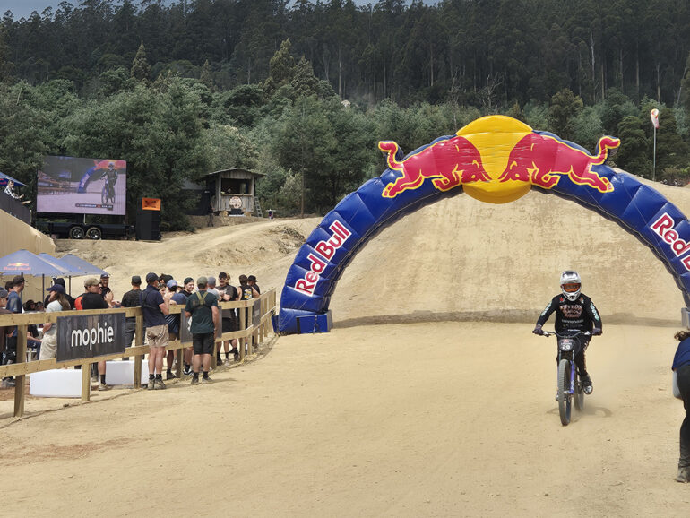 Red Bull Hardline on the big screens from the mountain top