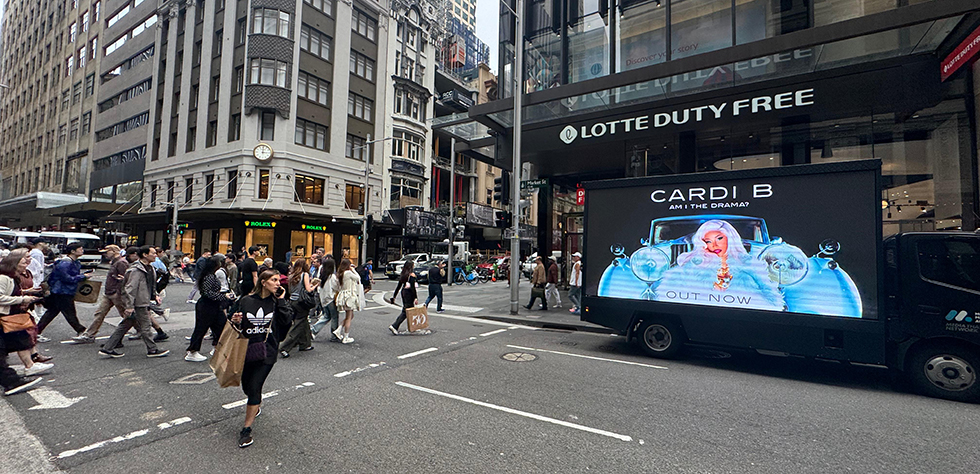Cardi B takes over the streets on digital mobile billboards