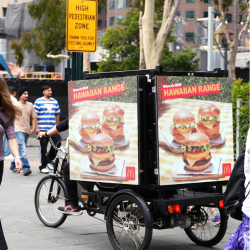 Mobile Outdoor Media Bike Boards Gold Coast