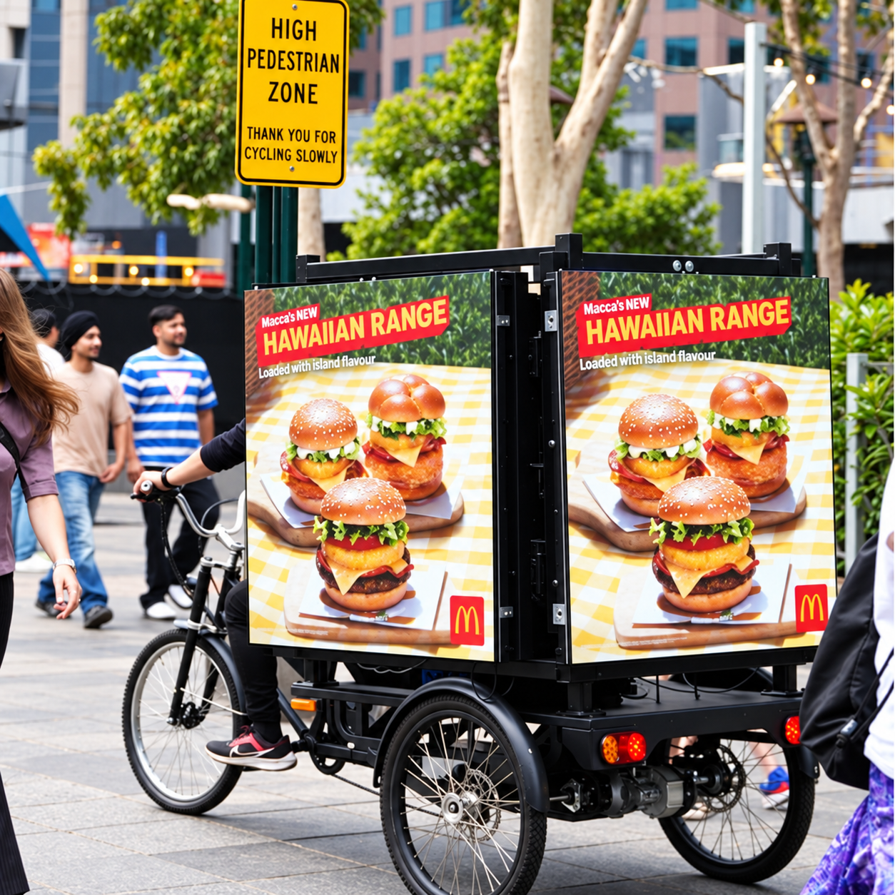 Digital Bike Boards Mobile Outdoor Media Mcdonalds campaign