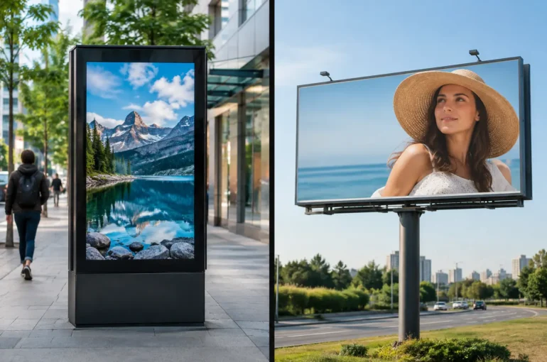 Digital Screens vs Static Signs for Street Reach