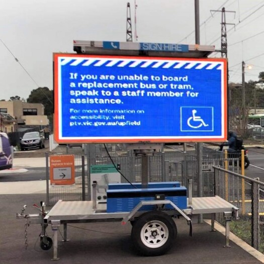 Pascoe Vale Station solar ad trailer mobile outdoor media Pascoe Vale Station solar ad trailer mobile outdoor media