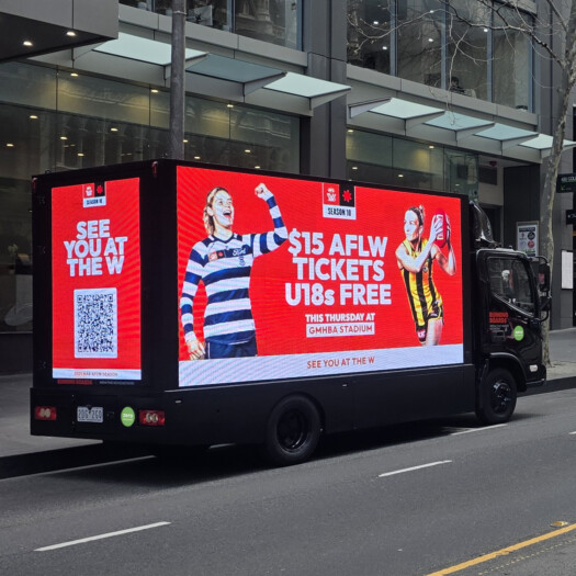 Mobile Outdoor Media ev digital mobile billboard zero emissions square Mobile Outdoor Media ev digital mobile billboard zero emissions square